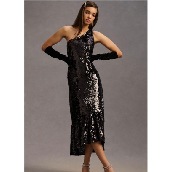 Maeve One-Shoulder Sequin Dress - Anthropologie, NWT - Picture 1 of 8